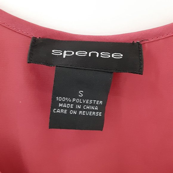 Spense Women's Blouse Tops Sleeveless Scrunch Neck Blouse Salmon Size Small - Picture 4 of 5